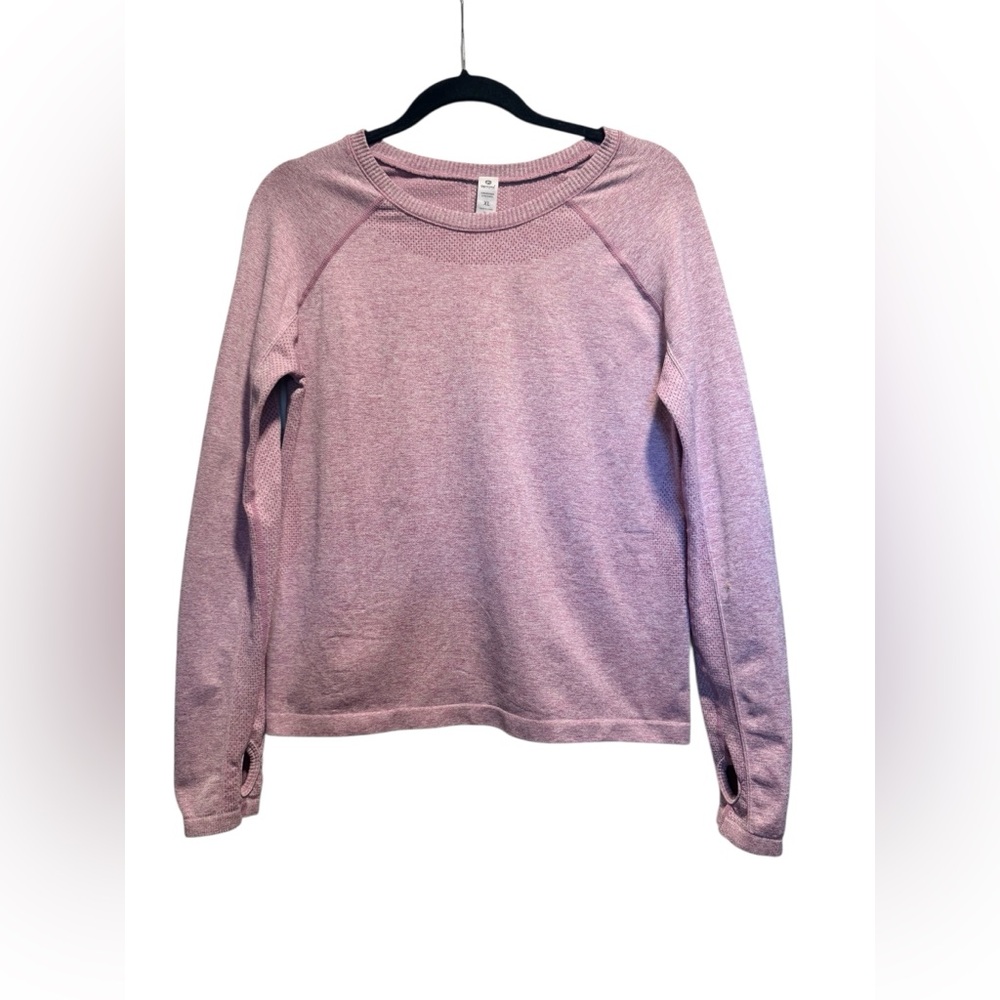 90 DEGREES Seamless Zaia Long Sleeve Active Sporty Pink Top With Thumbholes  XL - Picture 9 of 15